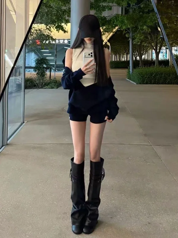 

Korean Lazy Sle High-End Knitted Sweater orts Two-Piece Set Super Cute Spring 2026 New Arrival Comfortable Casual Faion
