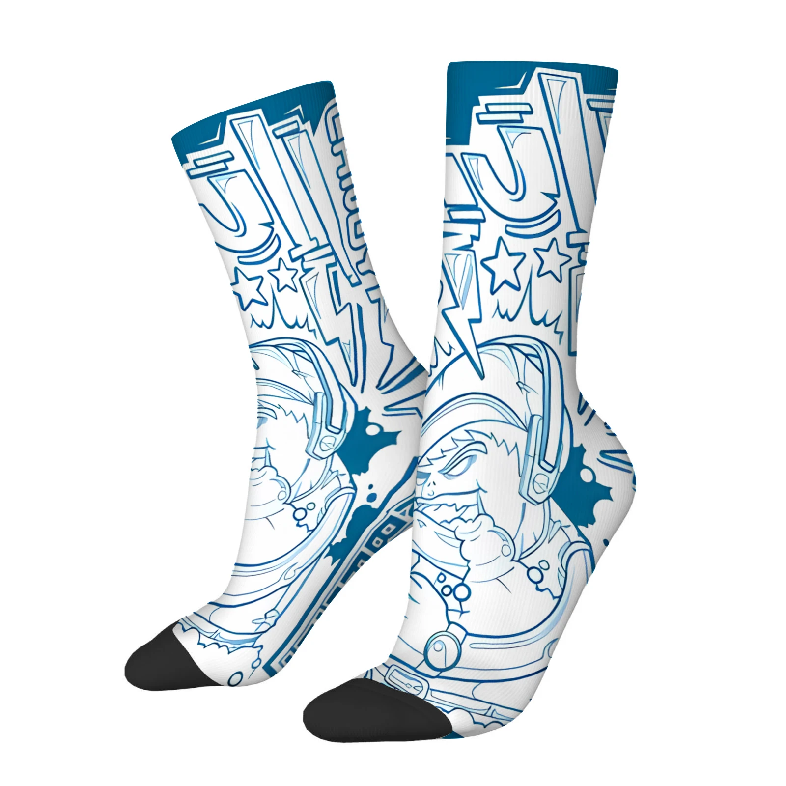 Men's Street Style Graffiti Socks Polyester Spandex Blend Soft Elastic Breathable Machine Washable Daily Wear Novelty Socks