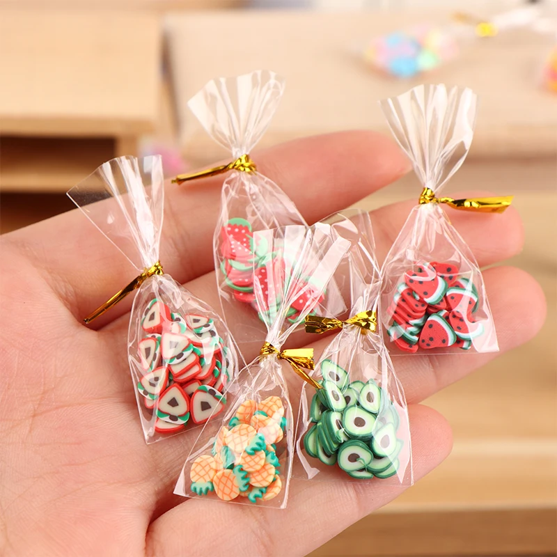 1Bag 1:12 Dollhouse Miniature Dried Fruit Candy Snacks Food Toys Model Kids Pretend Play Toy DIY Doll House Scene Accessories