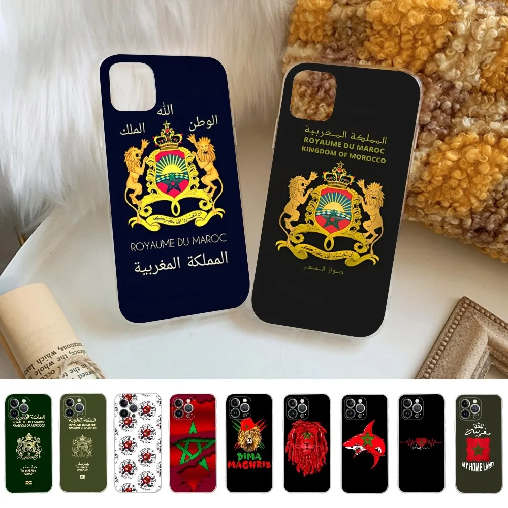 Morocco Flag Phone Case For iPhone 14 13 12 Mini 11 Pro XS Max X XR SE 6 7 8 Plus Soft Silicone Cover