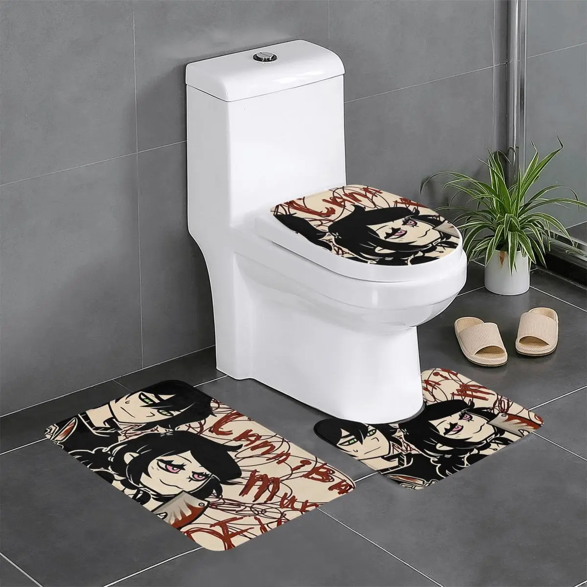 

Ashley And Andrew The Coffin Of Andy And Leyley 3-х шт. Коврик для ванной Набор для ванной комнаты Крышка унитаза Домашний нескользящий ковер Напольный коврик