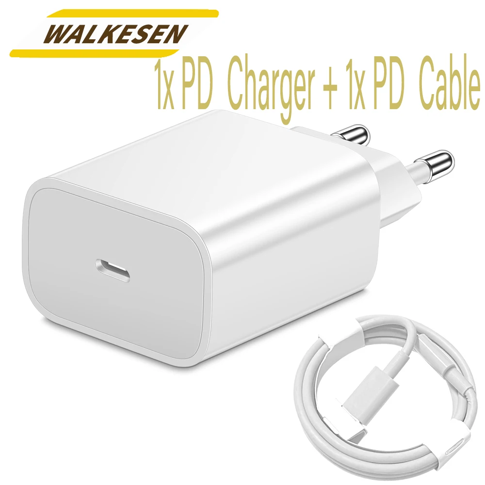 PD 20W Type C Charger Fast Charging Charger With PD Cable For iPhone 15 Samsung Huawei Xiaomi14 Phone Charger US/EU Plug Adapter