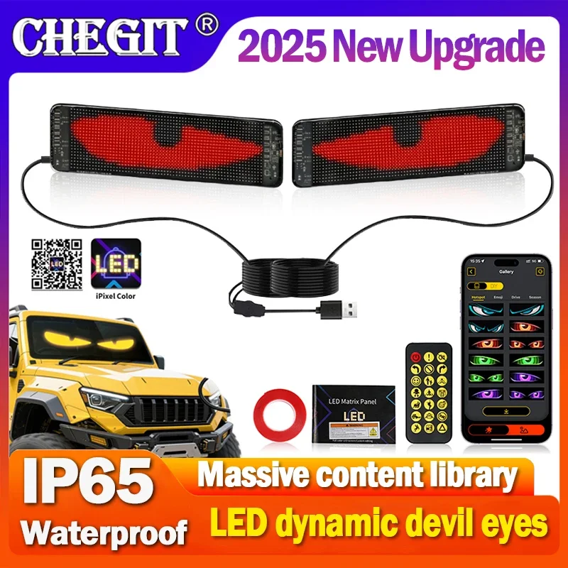 2025 NEW Truck Eye LED Matrix Pixel Panel Panel Night Light DIY Programmable Flexible Bluetooth APP For Car Store Hotel Bar