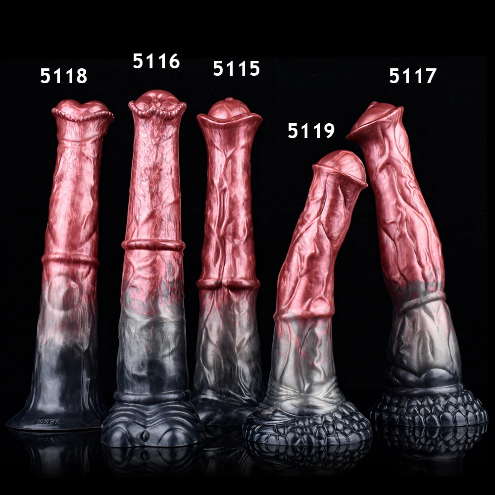 NNSX Silicone Horse Dildo Long Penis Anal Plug Huge Knot G-spot Vaginal Stimulator with Suction Cup Adult Sex toy for Women Men view 5