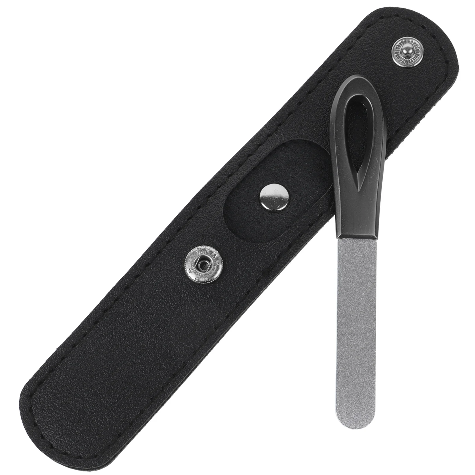 1 セットステンレス鋼コーティングされた爪やすり両面金属マニキュアツール自然な爪用ポータブル爪やすり