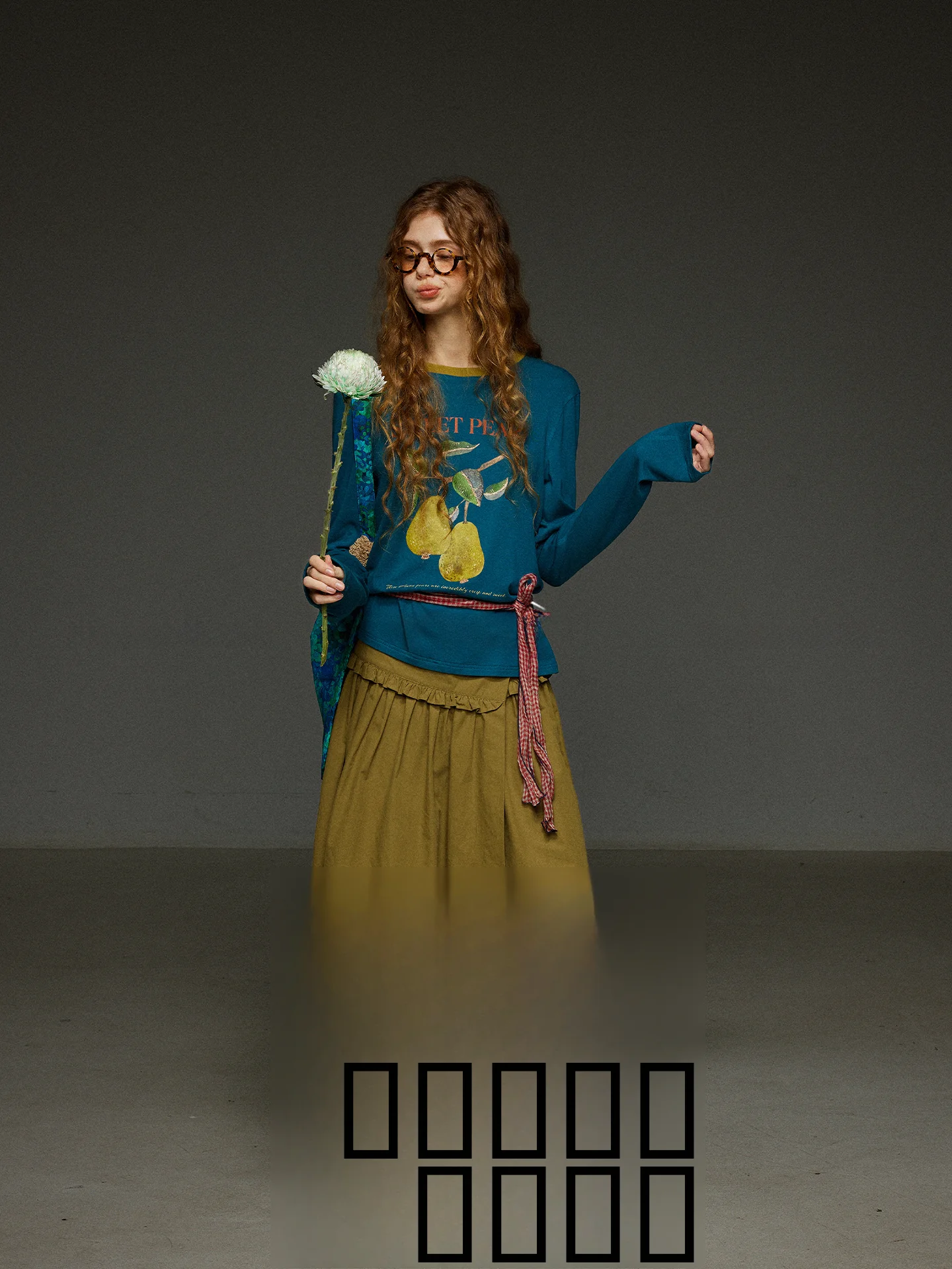 

Retro Print Long Sve T-irt Women's Spring Color Colion Design Loose Casual Versatile round Ne Top