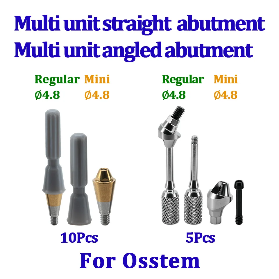 Dental Multi unit Abutment 10pcs 5pcs Compatible with Osstem Regular Mini Straight Angled Implant Prosthesis Clinic Supplies