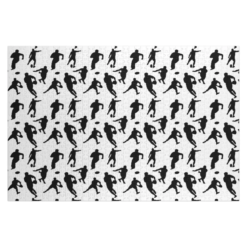 

Rugby Silhouettes Jigsaw Puzzle Wood Name Customizable Child Gift With Personalized Photo Customizable Gift Puzzle