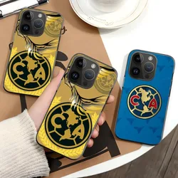 Club-America Phone Case For iPhone 14 13 12 11 Pro Max Plus Mini Black TPU Black Case Phone Cover