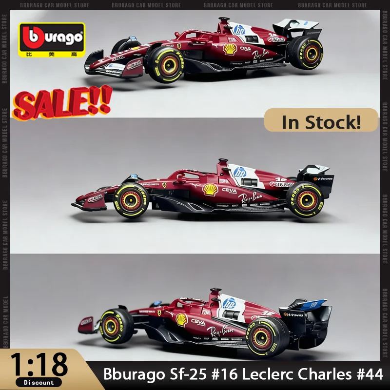 

Новый в наличии 1:18 Bburago Sf-25 # 16-летие Леклер Чарльз # 44, модель из сплава Lewis Hamilton, миниатюрный литой орнамент на заказ