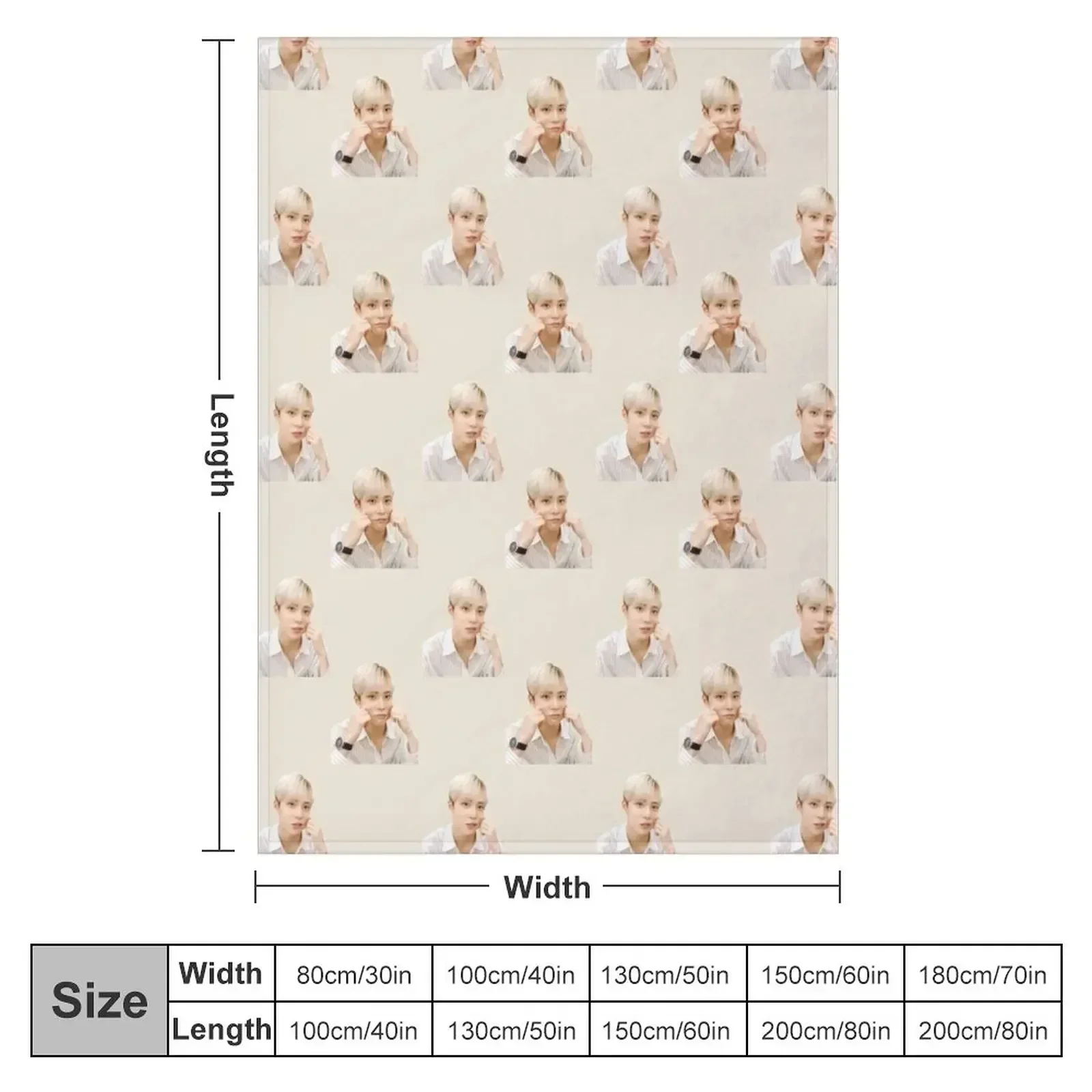 Cute Ateez Yunho Blonde Hair Throw Blanket Luxury Throw anime Kid'S Blankets