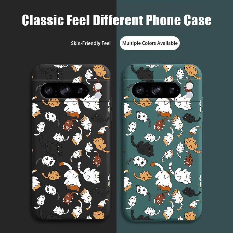 Pixel 8Pro Lively Kitty Bracelet Silicone Phone Case For Google Pixel 8Pro 8 8A 5 3XL 3A 4 4A 5 9 9Pro 6 6A 7 7A 9ProXL Cover