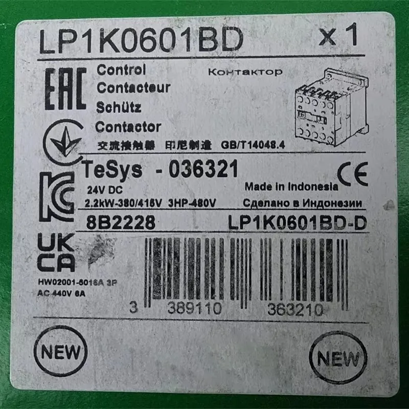 

Gold seller New Orignal Sch-neider Miniature Contactor LP1K0601FD 110VDC 6A 1NC LP1K0601MD 220VDC 6A 1NC