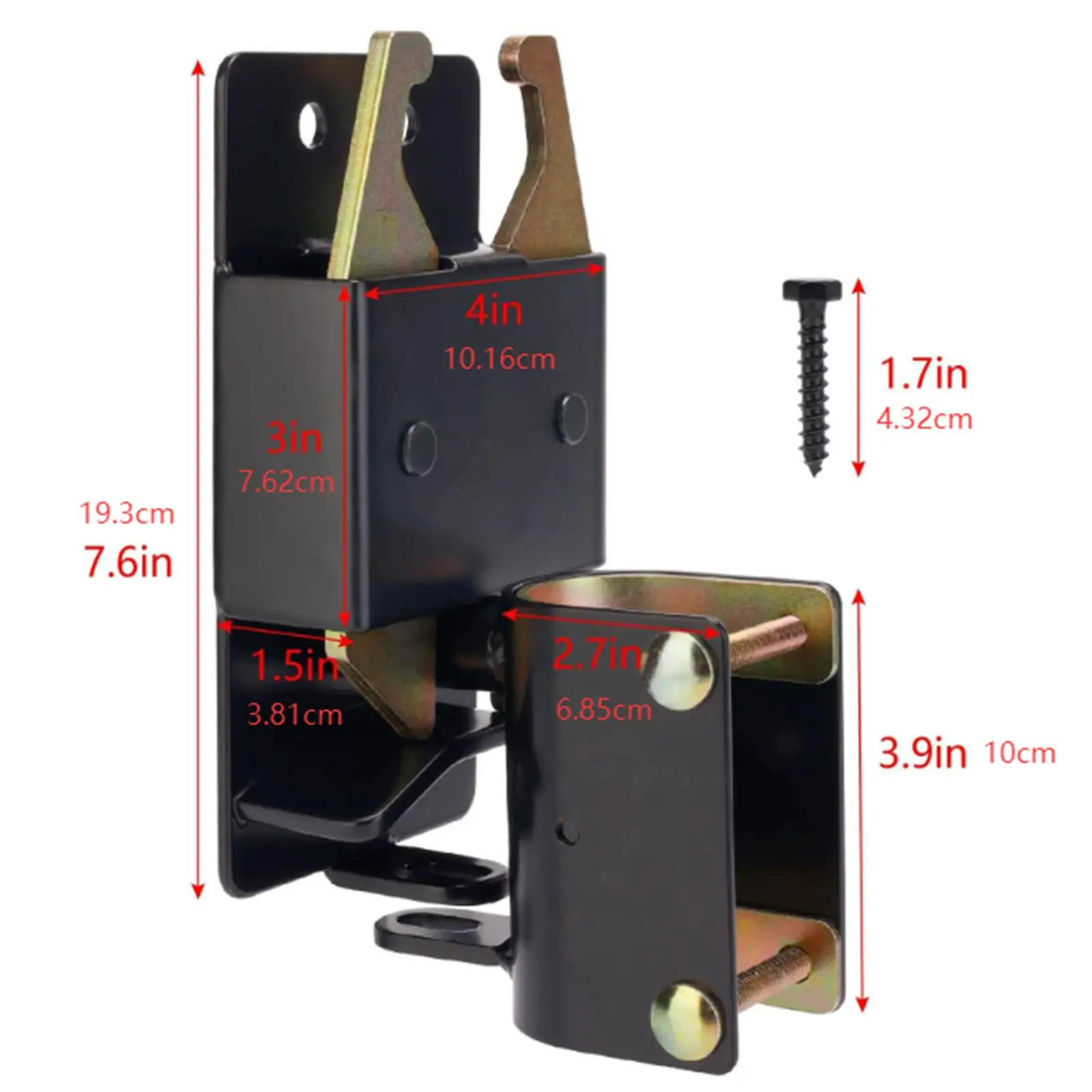 مزلاج بوابة قابل للقفل في اتجاهين، مقاوم للتآكل المعدني لأنابيب 1-5/8 بوصة إلى 2 بوصة، مزلاج بوابة الماشية للأسوار والمزارع وأقفاص الحيوانات الأليفة والمزارع