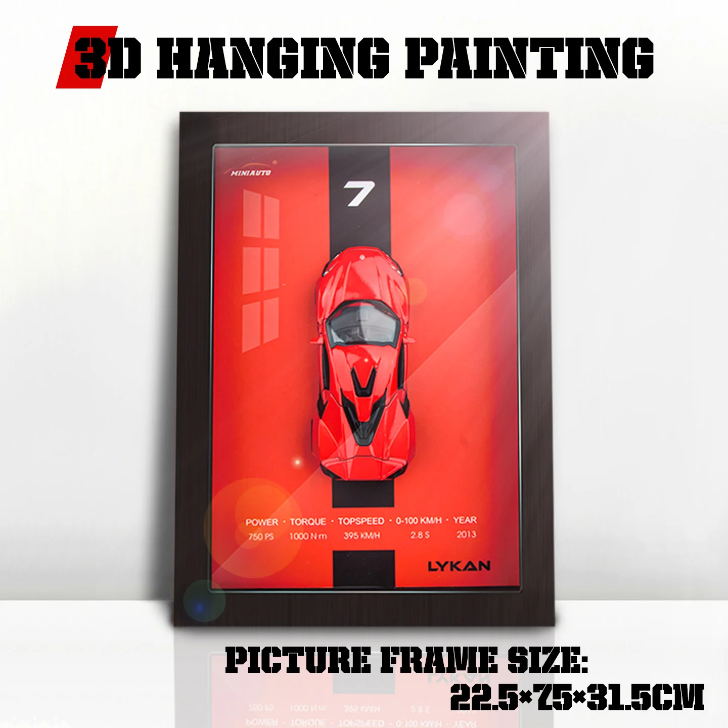 Peintures tridimensionnelles de voitures de sport en alliage, décorations uniques, objets de collection pour les amateurs de modèles de voitures, cadeaux d'Halloween