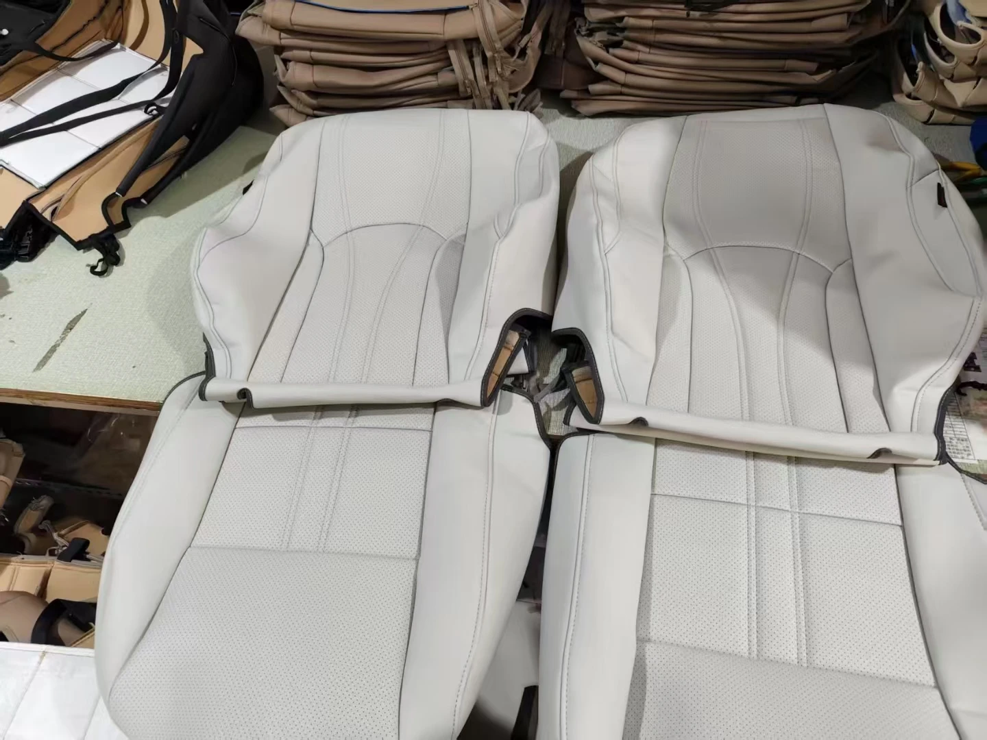 Only 2 Front Seats Car Replacement OEM Upholstery Seat Covers for Toyota Mercedes Benz BMW Airbag Compatible Microfiber Leather