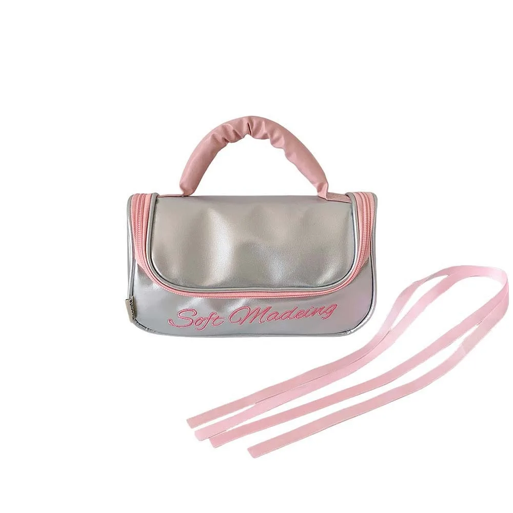 

PU Leather Y2K Bow Storage Bag Bowknot Large Capacity Bow Stationery Bag Cosmetics Card Pen Desktop Storage Bow Pencil Pouch
