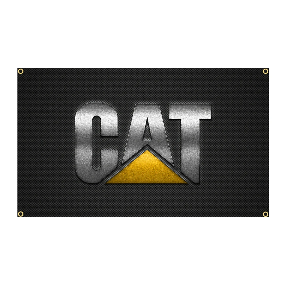 90X150cm CATs Caterpillars Engineering Machine Flag Decoration Banner Tapestry