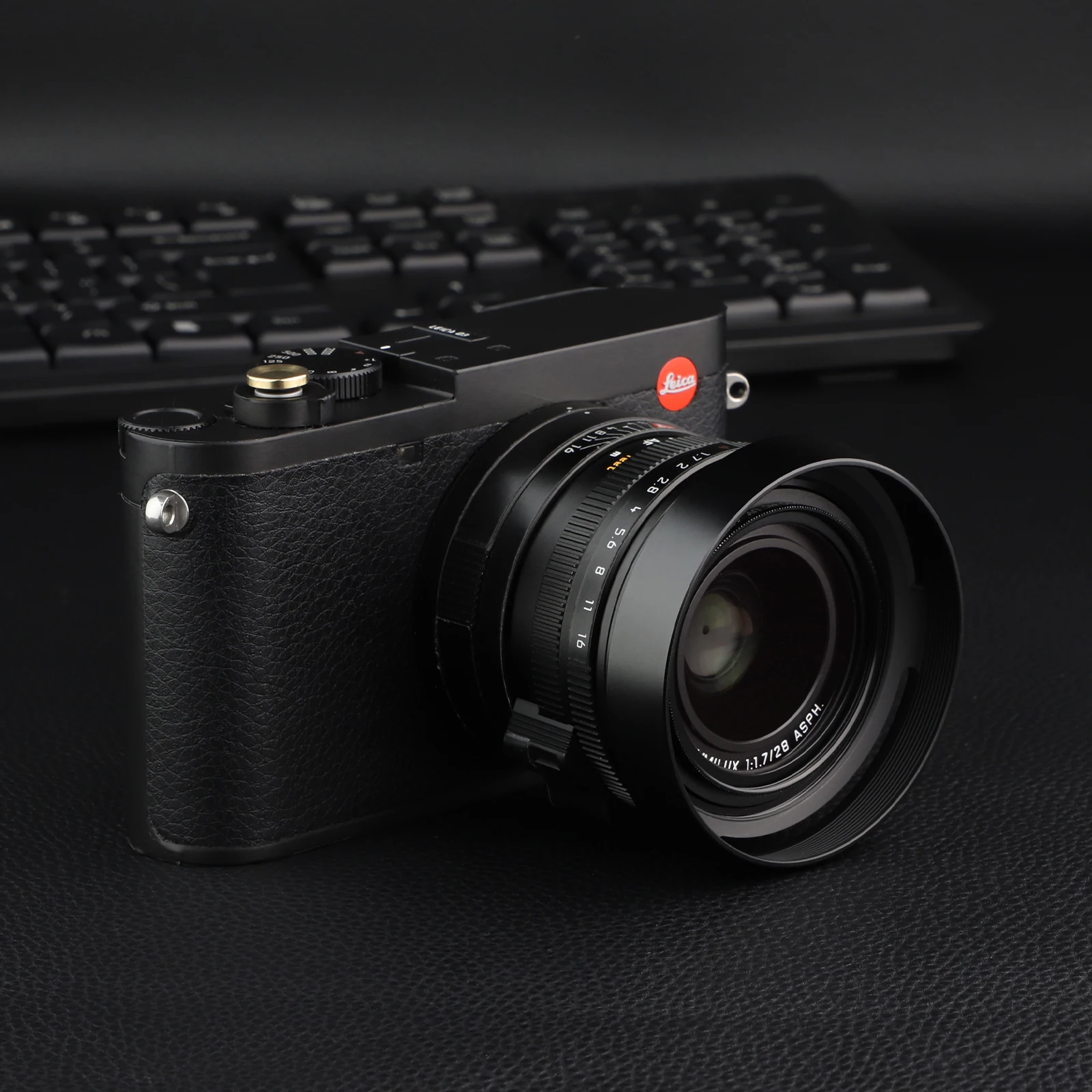 Haoge LH-LQ Metal Lens Hood Shade with Cap for Leica Q Q2 Q-P QP Typ 116 Typ116 Camera Black