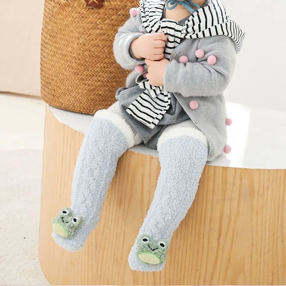 

Lovely Cartoon Baby Over The Knee Socks Coral Plush Baby Hosiery Baby Leg Warmer Soft Autumn&Winter Infant Socks Girls