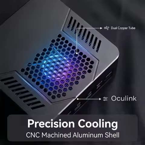 TOPTON AI Mini PC AMD Ryzen AI 9 HX 370 ES AI 7 H 350 ES Desktop Computer HDMI|DP|USB4 Output OCuLink 2 x 2.5G RJ45 LAN WiFi6E