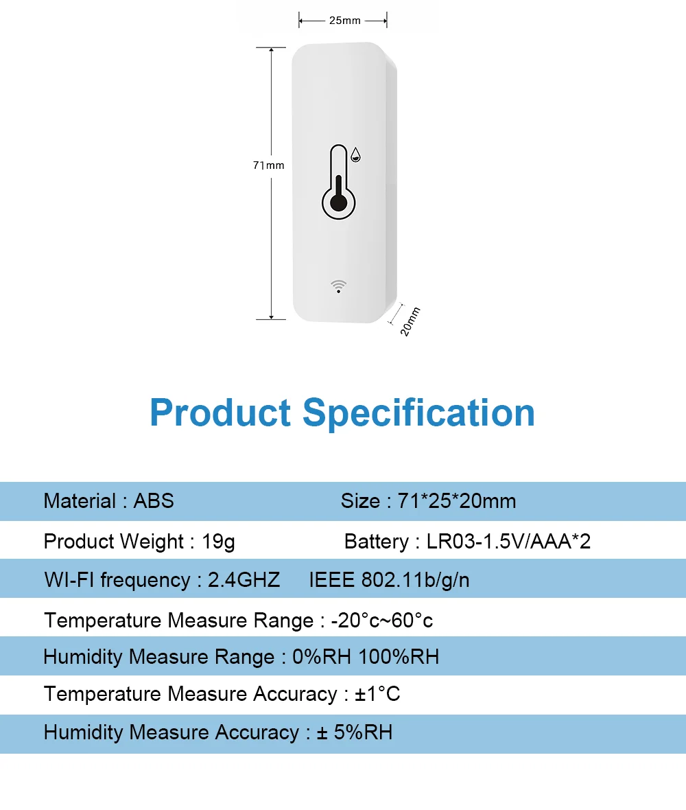Рисунок 6 - Умный Wi-Fi датчик температуры и влажности Tuya