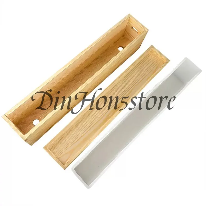 Rectangular non-filling toast box, handmade soap with lid, wooden box, long strip width, 5cm wide, soap rendering