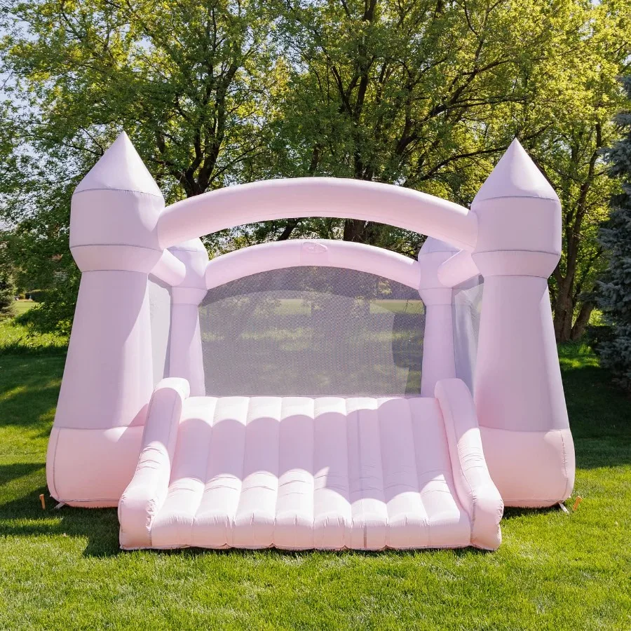 Party Castle Daydreamer Cotton Candy Bounce House [sans souffleur], 16,4 pi de longueur x 13,1 pi de largeur x 9,3 pi de hauteur, panier de basket-ball, pastel tendance