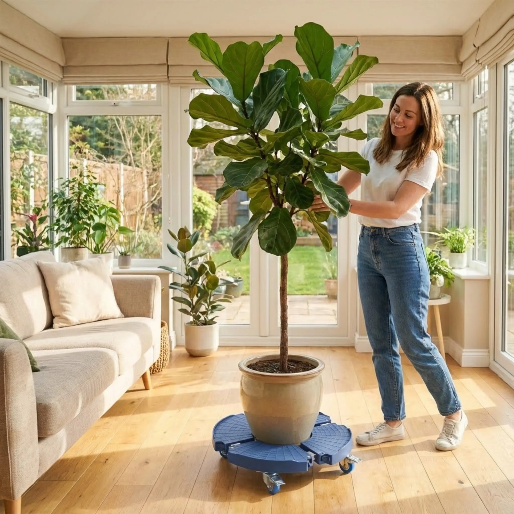 

Усиленная мобильная подставка для бытовой техники и садовых инструментов, регулируемая по размеру, грузоподъемность 400 кг, 4 фиксирующиеся колеса