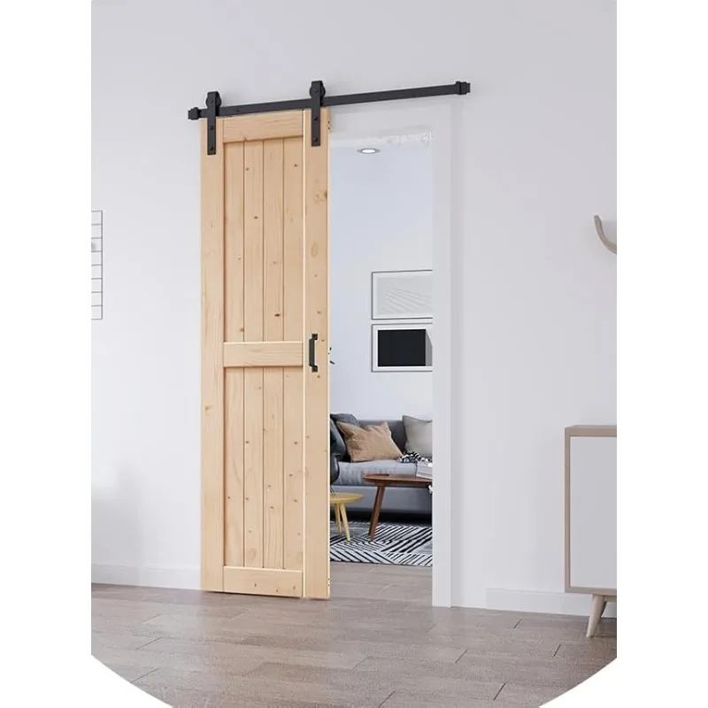 24" x 84" sliding barn door Comes with 4' barn door hardware and handles Easy to install Suitable for interior rooms storage