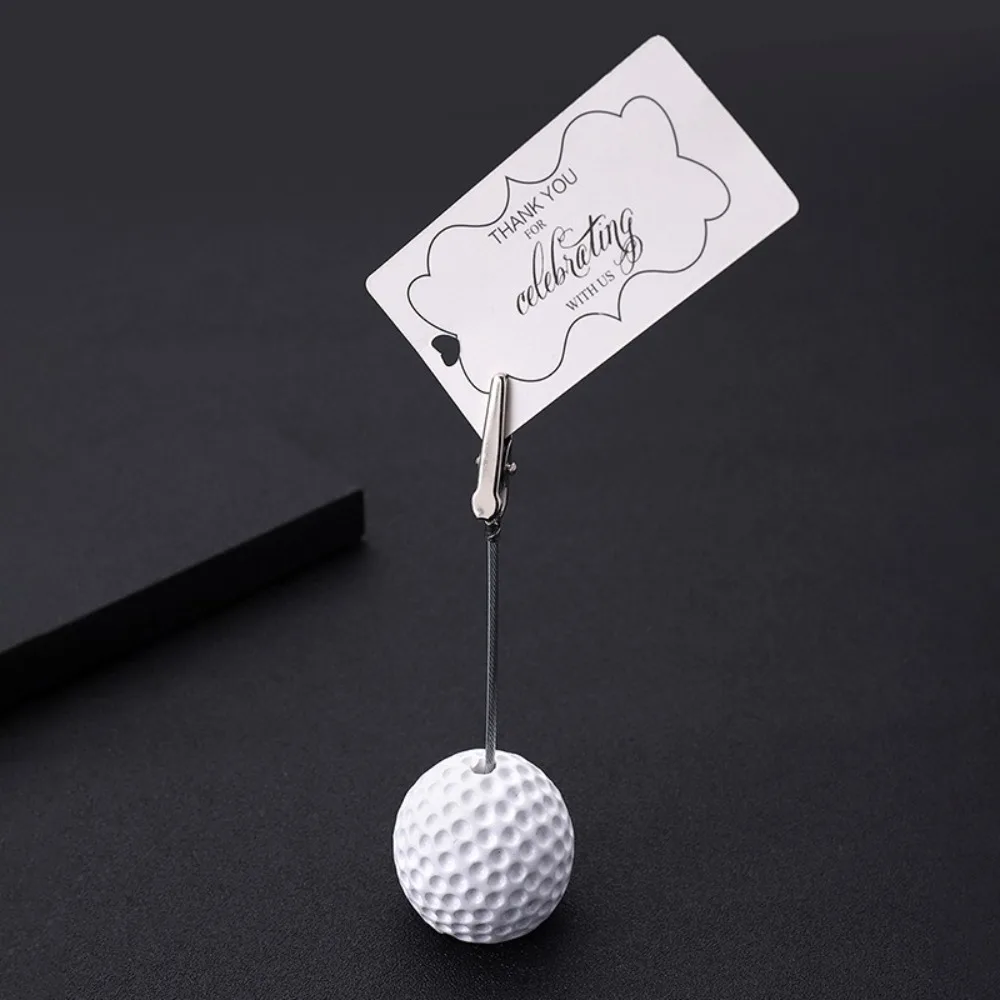 

3pcs Memo Holder White Golf Ball Base Stable Base Multifunction Memo Clamp Resin Display Holder Party Favor