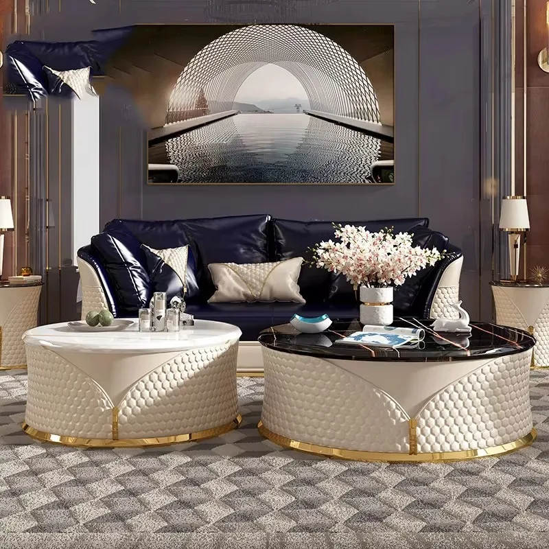 

European Style Coffee Table Aesthetic Organizer Luxury Modern Coffee Table Salon Space Saving Mesa De Centro Sala Home Furniture