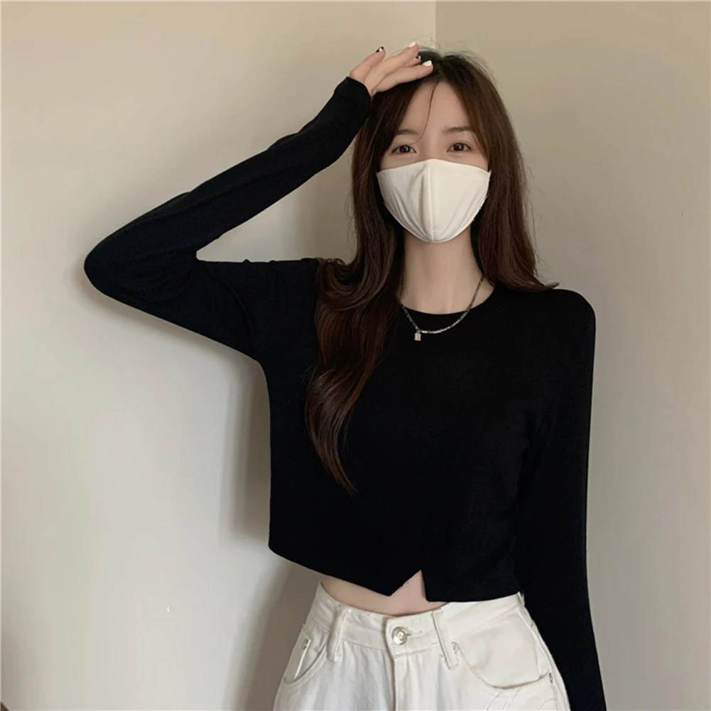 High Waist Tee Asymmetrical Top Everyday Casual Casual Wear Top Comfortable Fit Top Lightweight Fabric Shirt Pure Color T-shirt