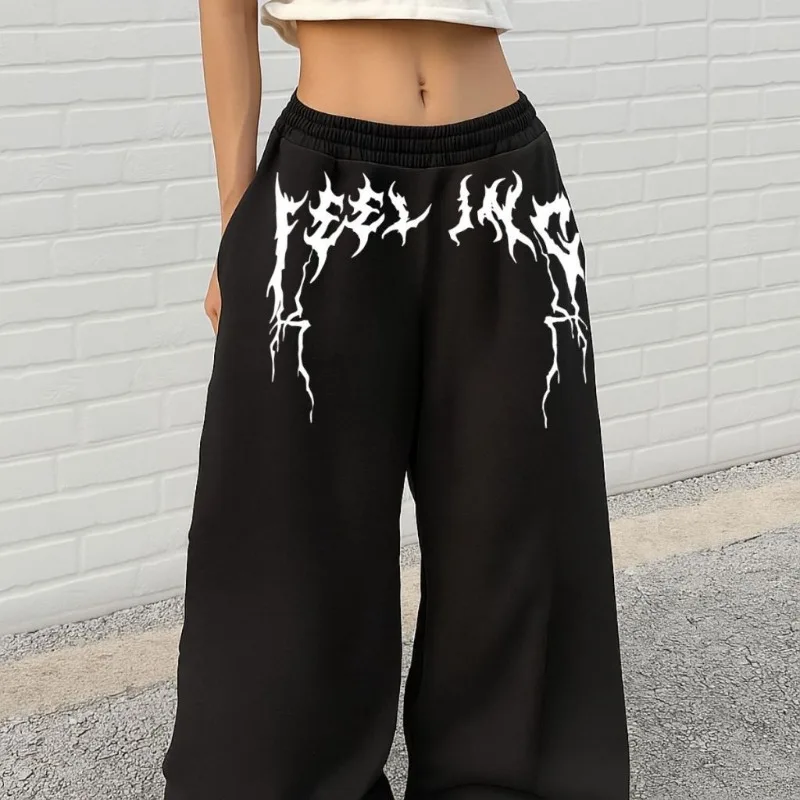 Wide Leg Pants Gothic Y2K Style Sports Pants Autumn and Winter New Casual Unisex Pants