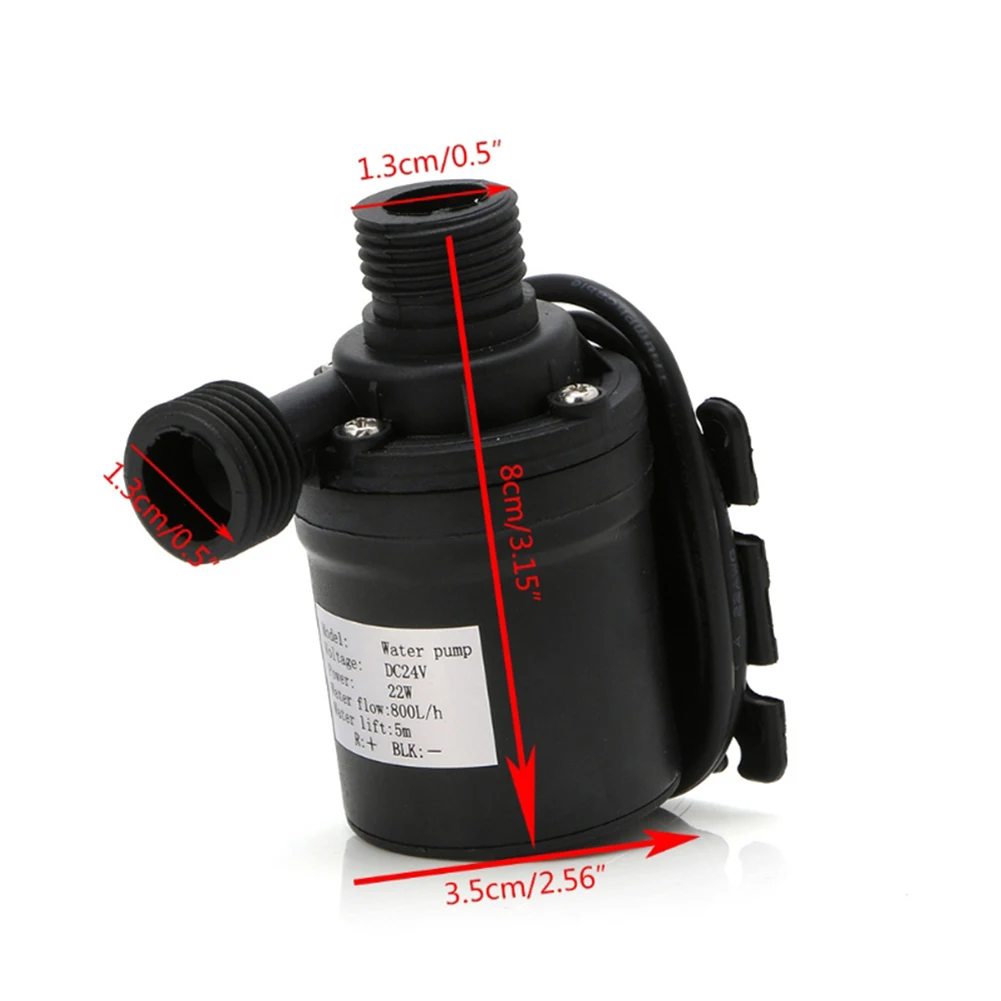 DC 12V/24V Submersible Water Pump Waterproof Underwater Pump 800L/h Brushless Motor for Cooling System Fountains Heater