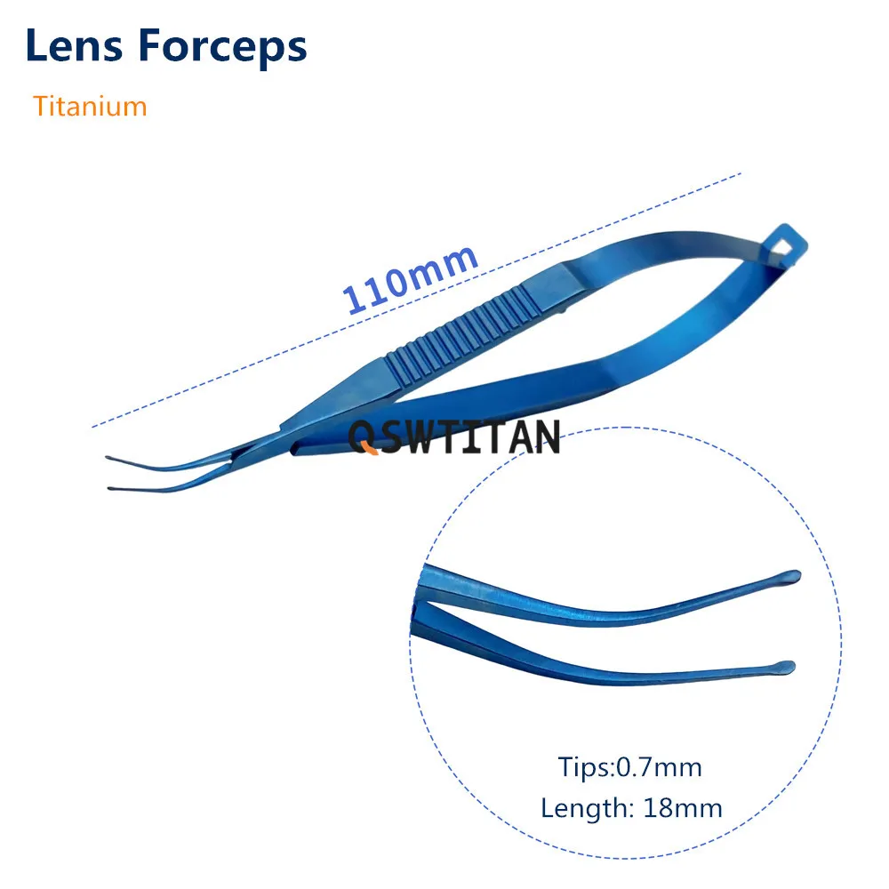 แหนบจับเลนส์ 1 ชิ้น ด้ามแบน ปลายแหลมแบบปากเป็ด แหนบพับได้ ฆ่าเชื้อได้ด้วยหม้อนึ่งความดัน สำหรับเครื่องมือจักษุวิทยาขนาดเล็ก