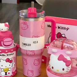 40Oz Hello Kitty Insulated Mug Pink with Handle  Mugs  Capacity Thermos Drinks Coke Coffee Mug