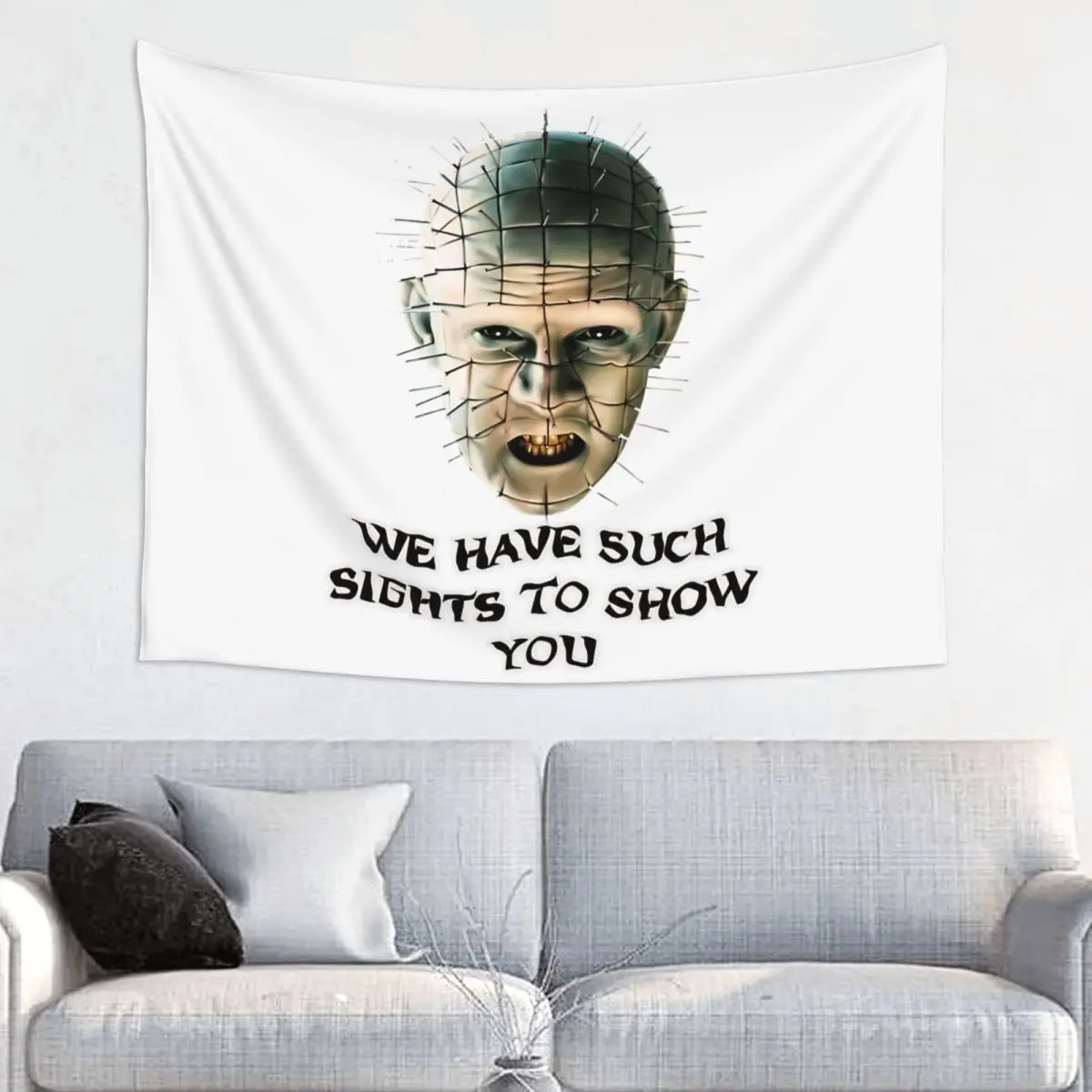 Horror Pinhead Movie Tapestry Hippie Polyester Wall Hanging Hellraiser Home Decor Background Cloth Psychedelic Wall Tapestry