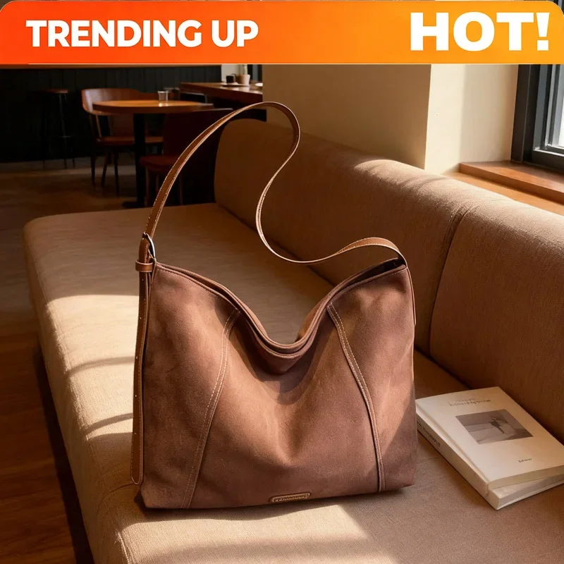 Winter Vintage Suede Commuting Shoulder Bag New Fashion Crossbody Bag for Women Comfortable and Versatile Texture Storage Bags