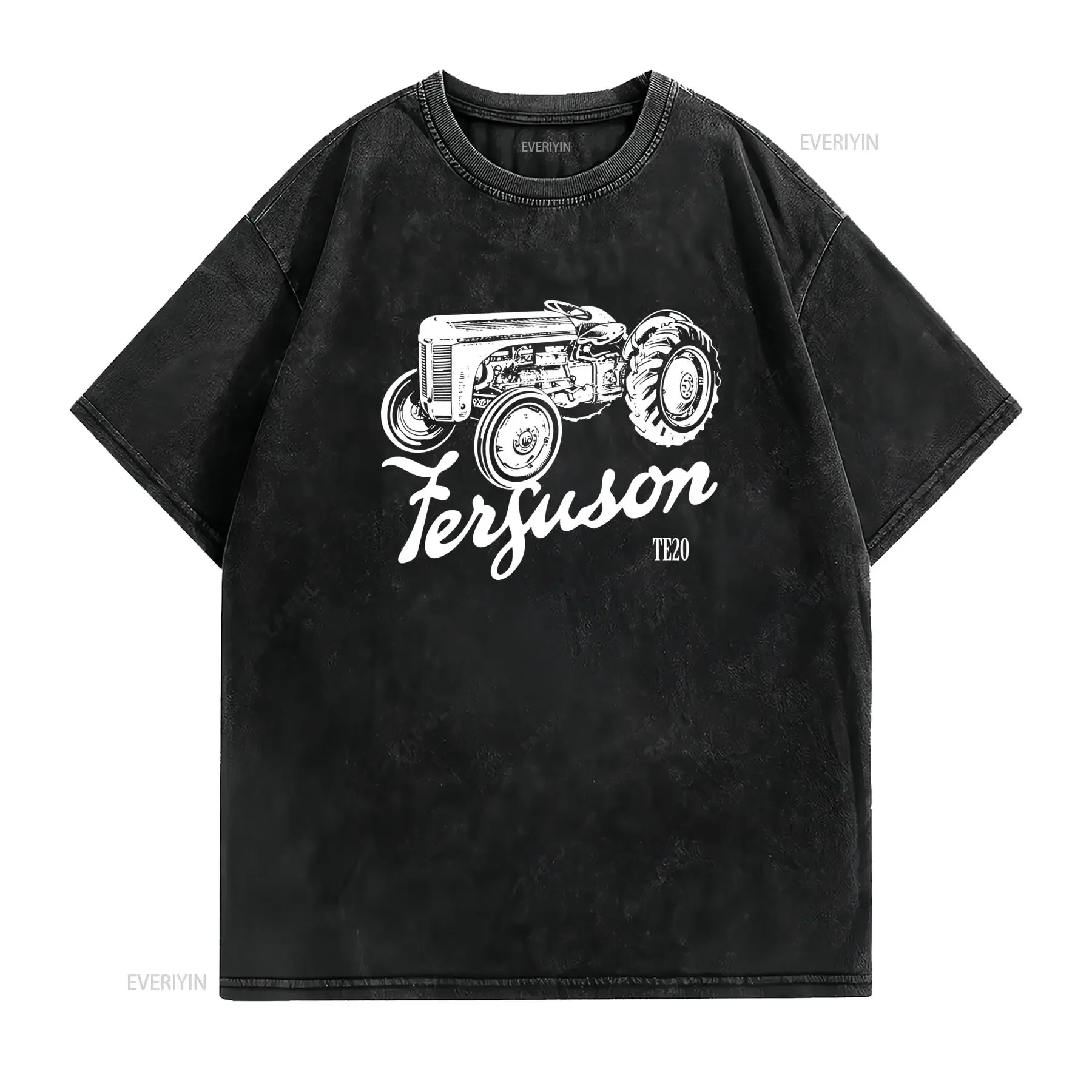 Men's Tall T Shirt Ferguson Te20 Tractor Logo Vintage Farming Design Soft Breathable with Iconic Black White Print Casual