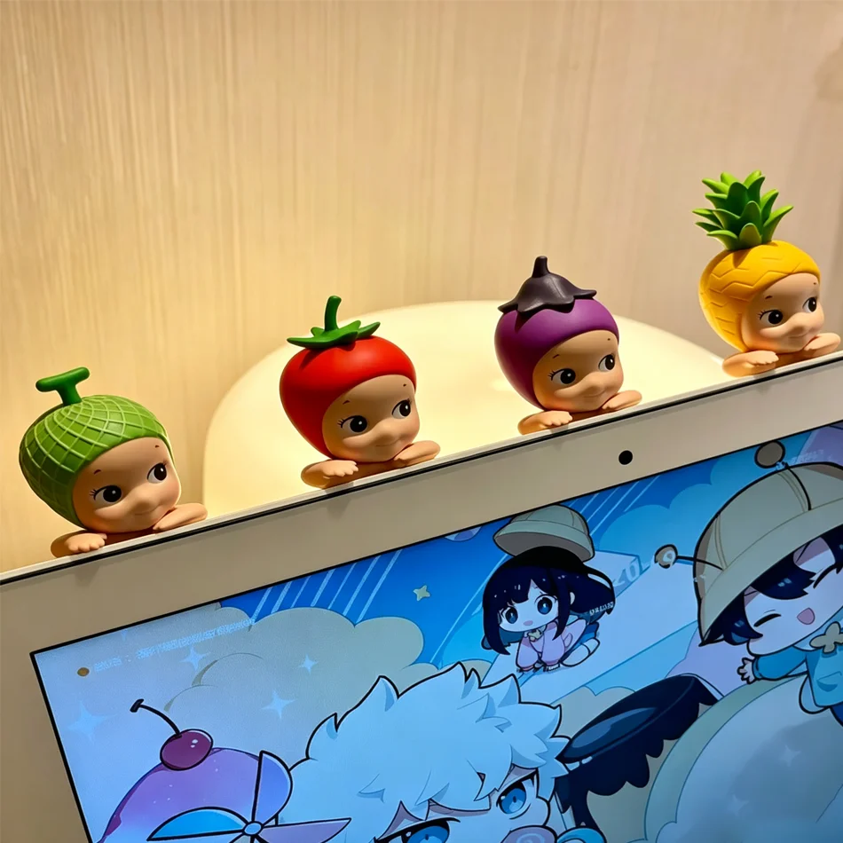 New 12 Styles Fruit & Vegetable Head Mini Lying Dolls Blind Box Cute Ornaments Desk & Car Decor Collectible Toy Birthday Gift