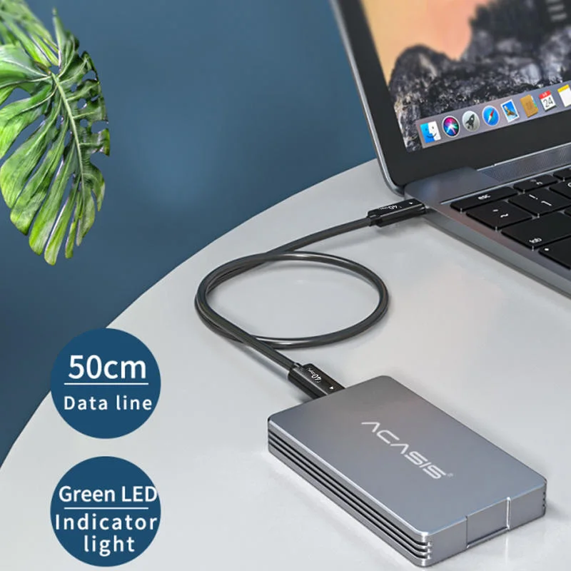 Acasis Thunderbolt 3 USB 4.0 Mobile M.2 Nvme Enclosure 40Gbps Type C Interface Compatible with  USB 4/ 3.2/3.1/3.0