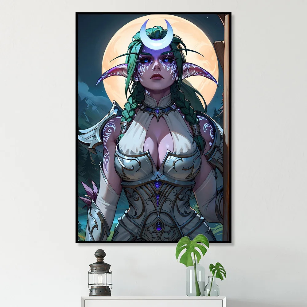 ملصق قماش سيلفانس مثير ، طباعة جاينا عالية الدقة غير خاضعة للرقابة ، فن جداري ، ديكور منزلي ، لوحة مخصصة ، لعبة رائعة