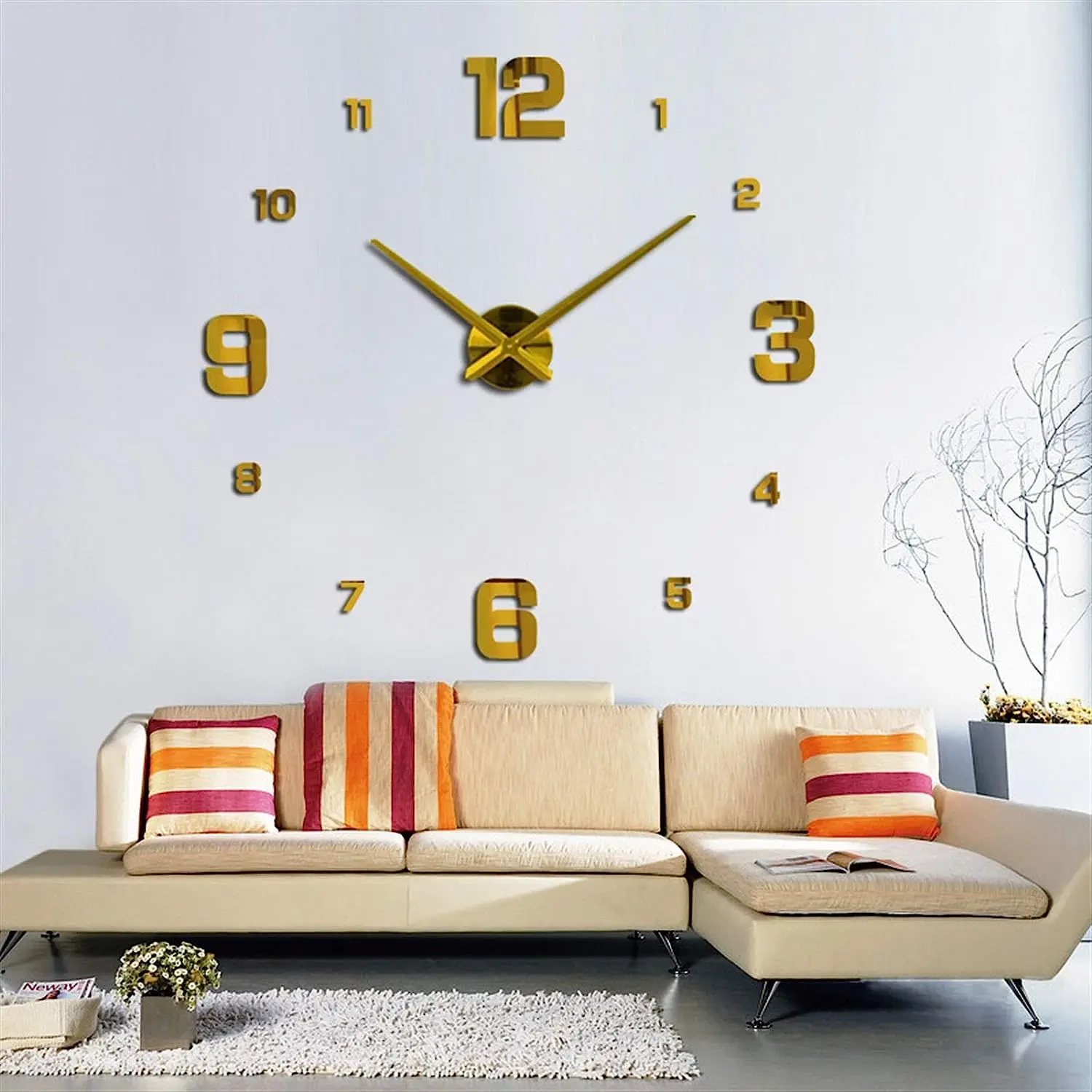 2023 Modern Wall Clocks 3D DIY Acrylic Mirror Sticker for Home Decor Living Room Large Digital Clock Quartz Needle Hanging Watch