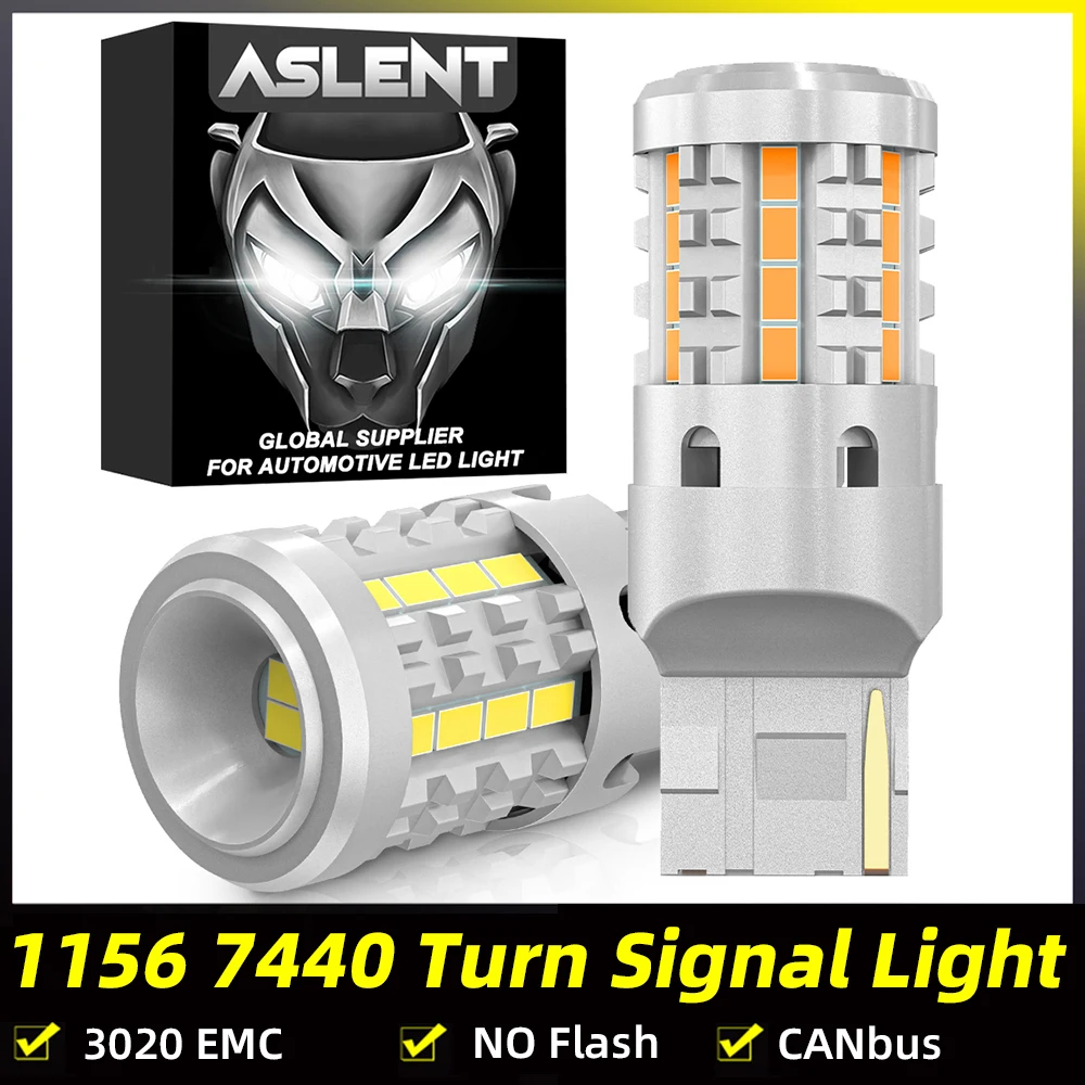 

2pcs T20 7440 W21W WY21W 1156 BA15S P21W BAU15S PY21W LED Bulbs 3020 EMC CanBus Lamp Prevent Flicker No Flash Turn Signal Light