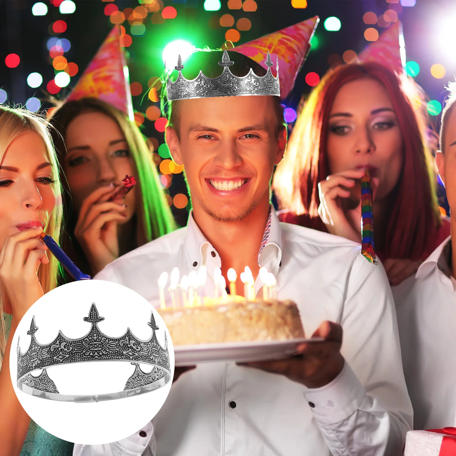 

Beaupretty Golden Headband for Men Women Gothic Medieval Cosplay Costume Party Accessory Retro Headdress Jewelry