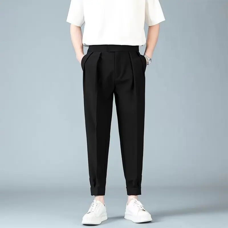 Pantaloni Harem casual da uomo pieghe Pantaloni larghi moda stile giapponese Harajuku Piedi maschili Pantaloni giovanili tinta unita Streetwear