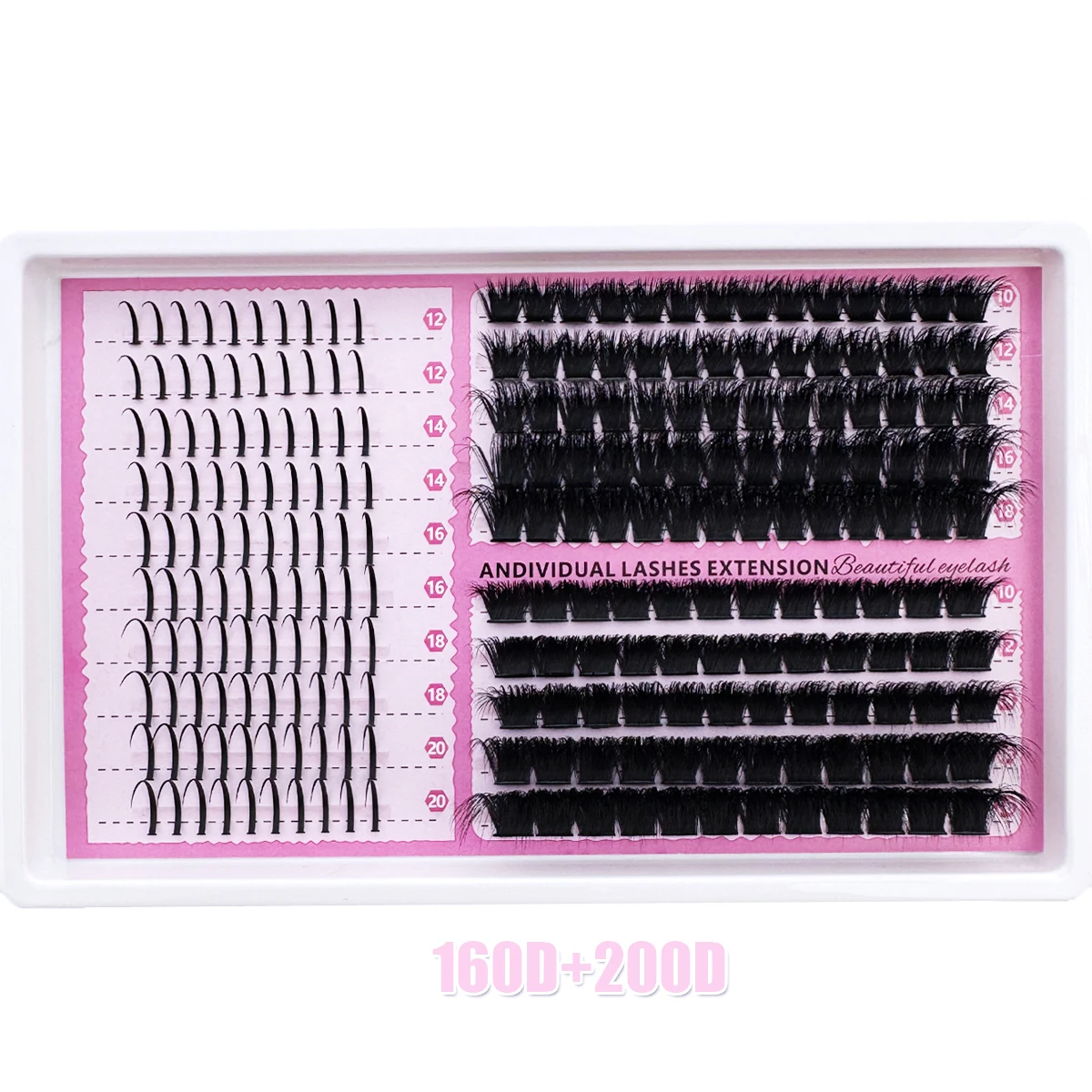 UMIRYAO Spikes+160D+200D/Spikes+100D+80D/Spikes+60D+80D Lashes Clusters Natural Eyelash Clusters Wispy Manga Lash Extension Unique Spiky Cluster Eyelash Extensions Anime Individuals Fairy Cluster Lashes 10-20mm 300pcs/270pcs/230pcs DIY At Home