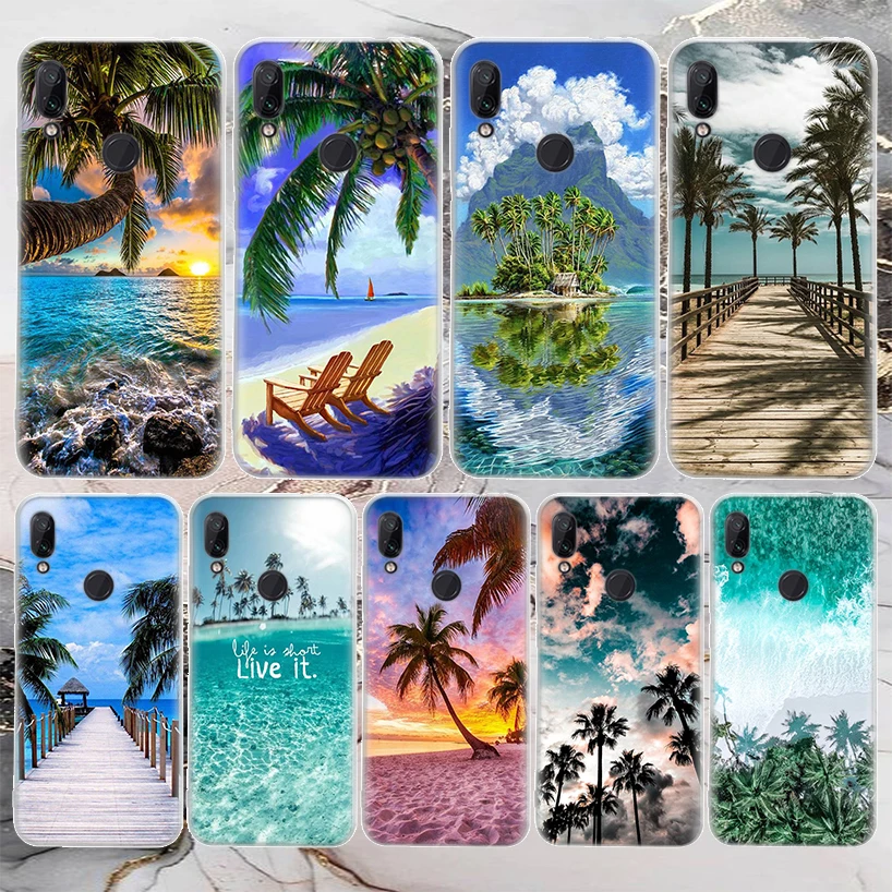 Summer Beach Sunset Sea Palm Tree Soft Phone Case For Xiaomi Mi 12T 11T 10T 9T 11 10 Lite 12 Pro 12X 11i 9 8 13 5X 6X Ultra Patt