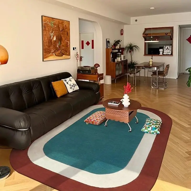 Nordic minimalist Style Living Room Rugs affordable luxury Home Decoration Bedroom oval Carpet Washable flannel Floor Mat Lounge